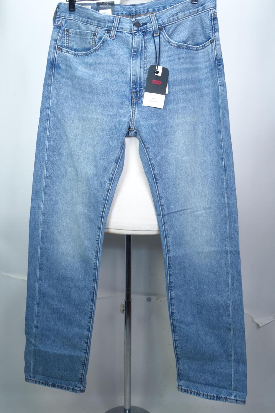 Levis 505 Regular Selvedge Jeans Mens 34x32 Light Blue Denim 5 Pocket Zip Fly